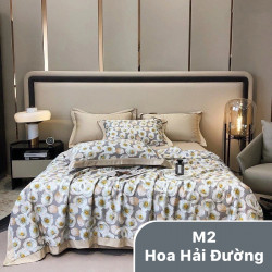 Chăn hè lụa Thái cao cấp mã 02 Hoa hải đường
