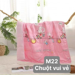 Chăn hè trẻ em cotton đũi mã 22 chuột vui vẻ