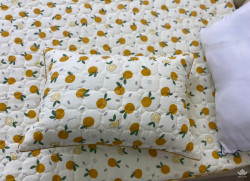 Vỏ gối cotton đũi oval M6 Quả cam 50x70