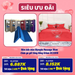 Combo cưới 02: Đệm bốn mùa Olympia Massage + Chăn ga gối Sông Hồng Urban UC22019 