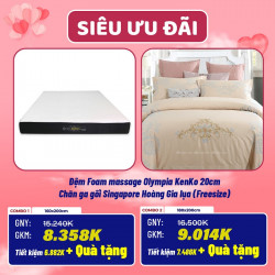 Combo cưới 14: Đệm Foam massage Olympia KenKo + Chăn ga gối Singapore Hoàng Gia lụa