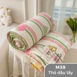 Chăn hè đũi xơ đậu nành mã 39 thỏ dâu tây