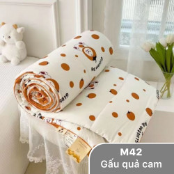 Chăn hè đũi xơ đậu nành mã 42 gấu quả cam