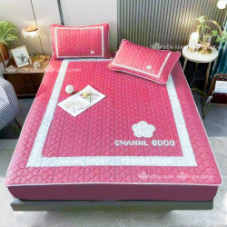 Chiếu cao su non Coco bo chun màu hồng