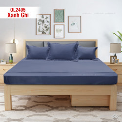 Chăn ga gối Olympia Lucas OL2405 màu xanh ghi