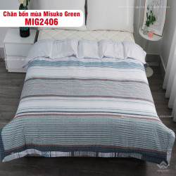 Chăn bốn mùa Misuko Green MIG2406 vải sợi gỗ