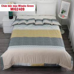Chăn bốn mùa Misuko Green MIG2409 vải sợi gỗ