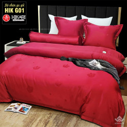 Chăn ga gối lụa gấm Hikari 5 món HKG01
