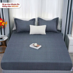 Bộ ga gối chun không chần Misuko Rio MIR2405 màu xám đậm