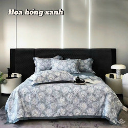 Chăn ga gối lụa thái 4 món ( ga chun) LT2505