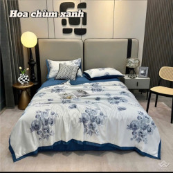 Chăn ga gối lụa thái 4 món (ga chun) LT2511