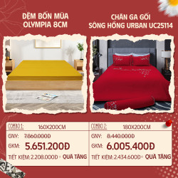 Combo 02: Đệm bốn mùa Olympia + CGG SH Urban UC25114