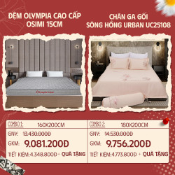 Combo 03: Đệm Olympia cao cấp Osimi + CGG SH Urban UC25108
