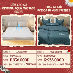 Combo 08: Đệm cao su Olympia AQUA massage + CGG Pyeoda EU xước