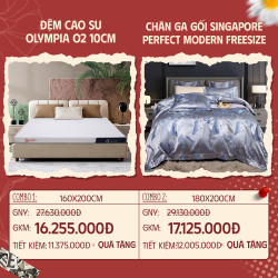 Combo 09: Đệm cao su Olympia O2 + CGG Singapore Perfect Modern