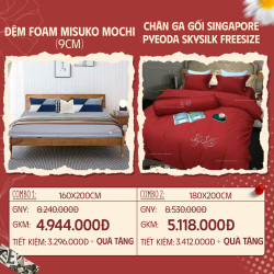 Combo 16: Đệm Foam Misuko Mochi + CGG Singapore Pyeoda Skysilk