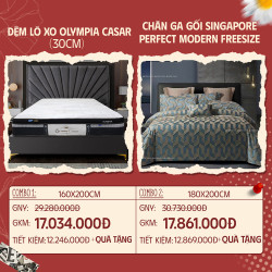 Combo 20: Đệm lò xo Olympia Casar + CGG Singapore Perfect Modern