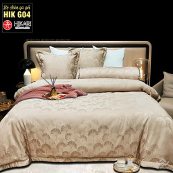 Chăn ga gối lụa gấm Hikari 5 món HKG04