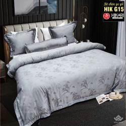 Chăn ga gối lụa gấm Hikari 5 món HKG17