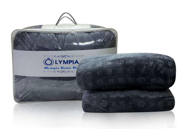 Chăn lông cừu xuất khẩu Olympia vân chìm màu đen tuyền