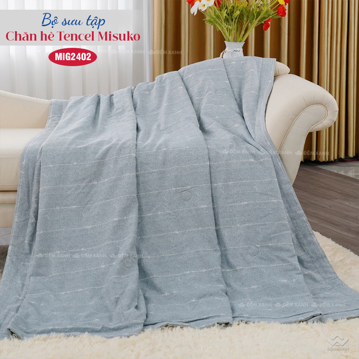 Chăn hè Nhật Bản Misuko Tencel Green MIG2402