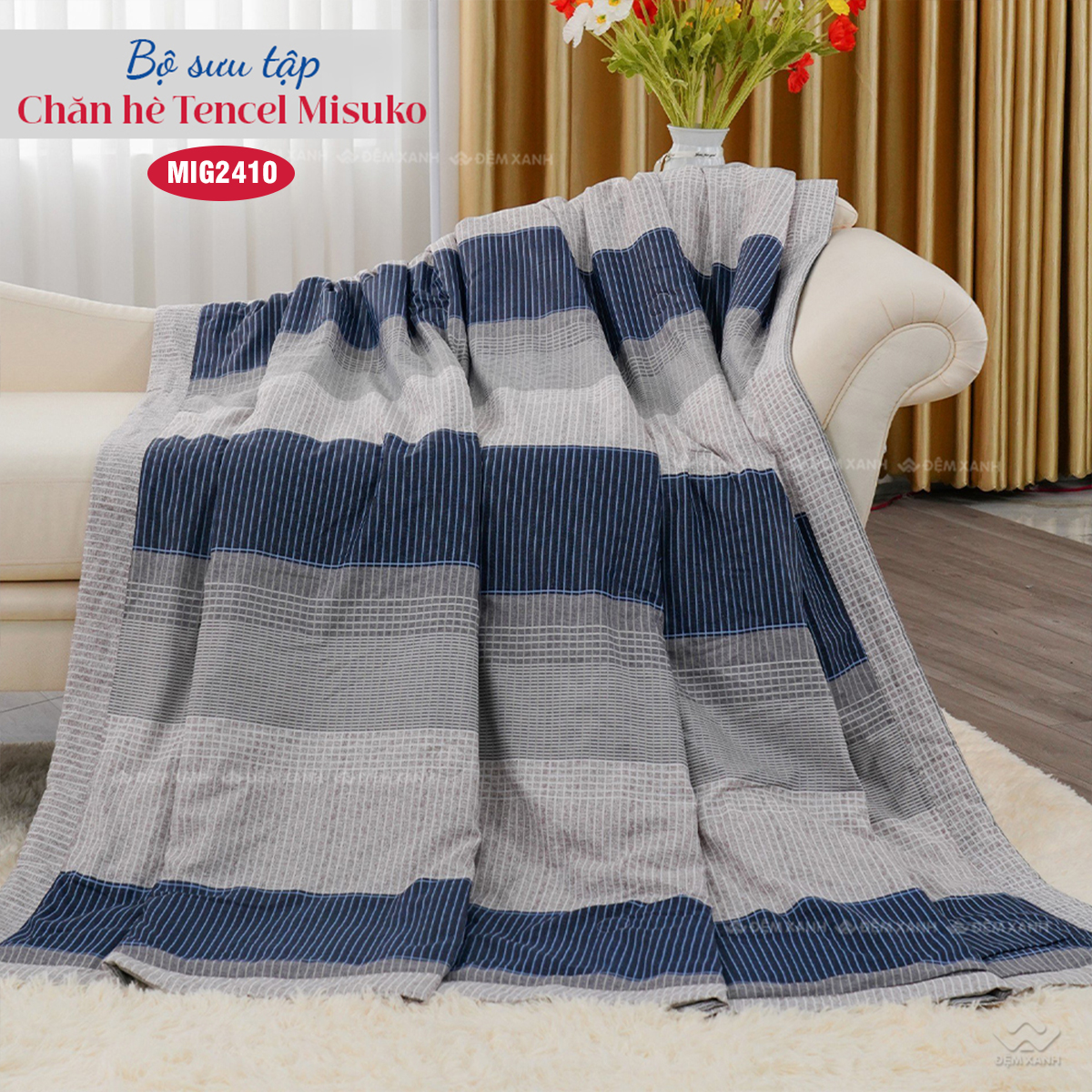Chăn hè Nhật Bản Misuko Tencel Green MIG2410