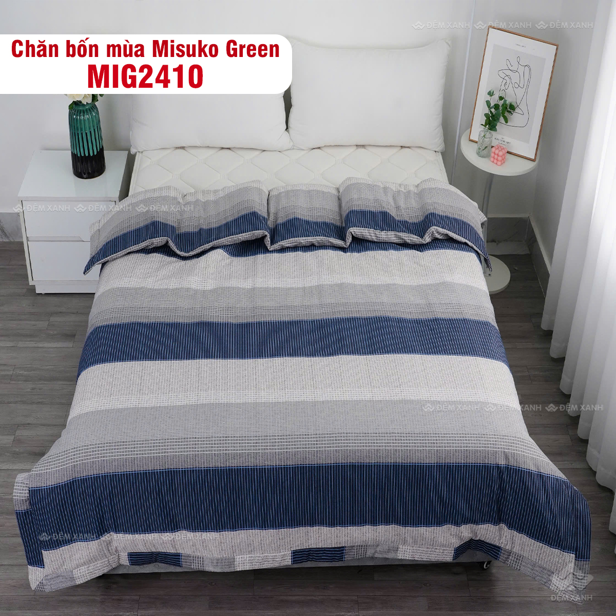 Chăn bốn mùa Nhật Bản Misuko Tencel Green MIG2410