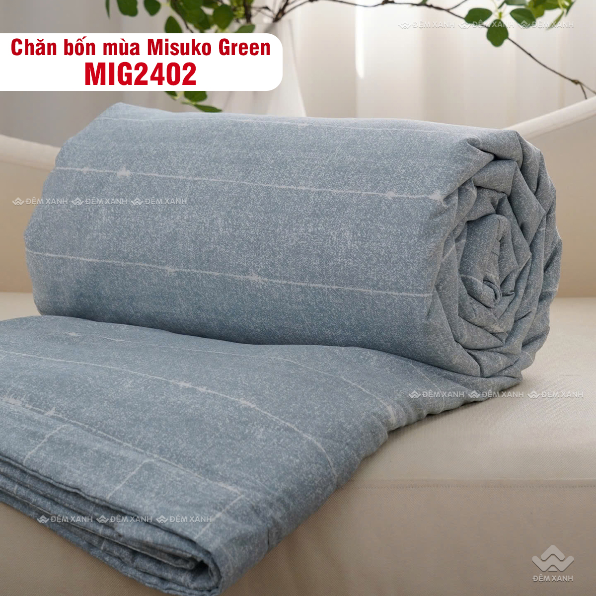 Bộ chăn ga gối Nhật Bản Misuko Green MIG2402