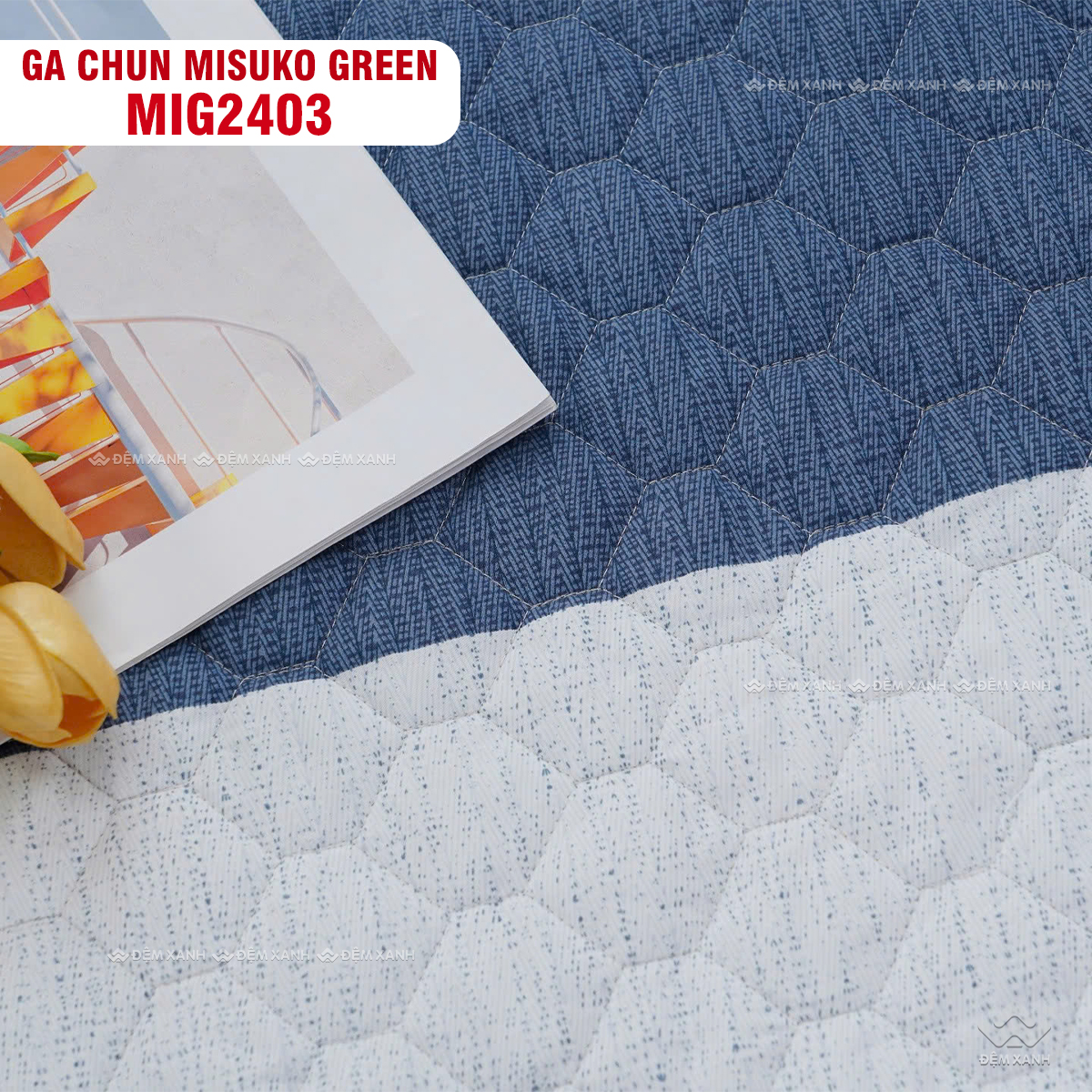 Bộ chăn ga gối Nhật Bản Misuko Green MIG2403