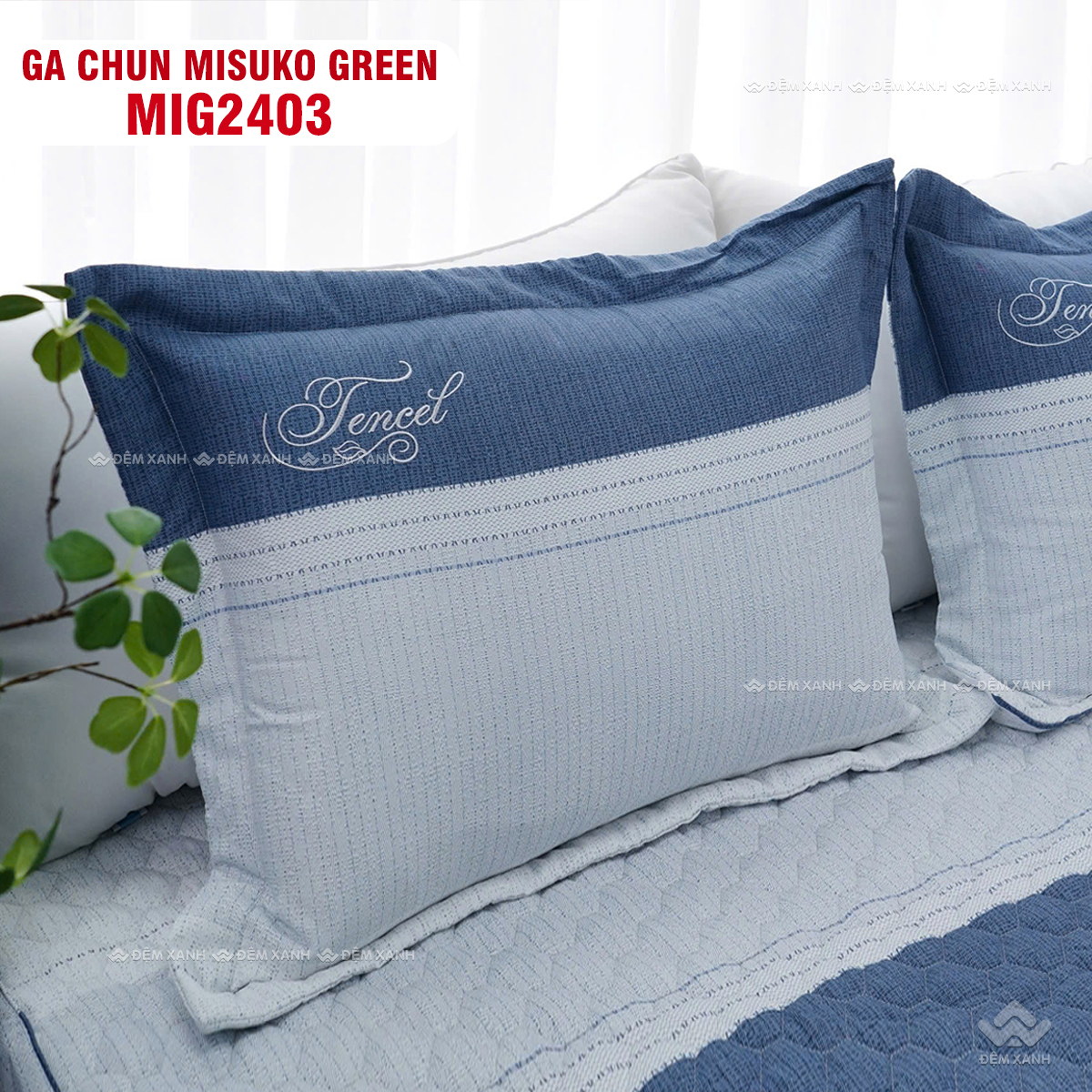 Bộ chăn ga gối Nhật Bản Misuko Green MIG2403