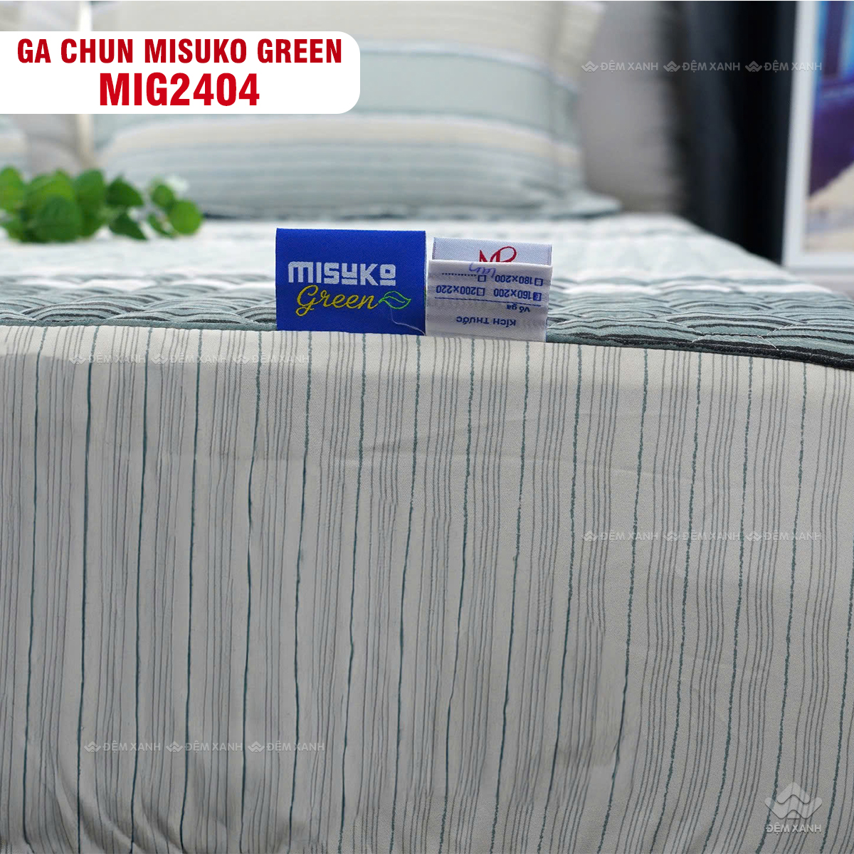 Bộ chăn ga gối Nhật Bản Misuko Green MIG2404