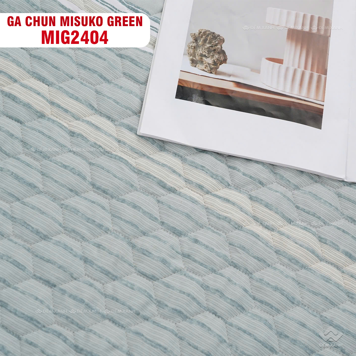 Bộ chăn ga gối Nhật Bản Misuko Green MIG2404
