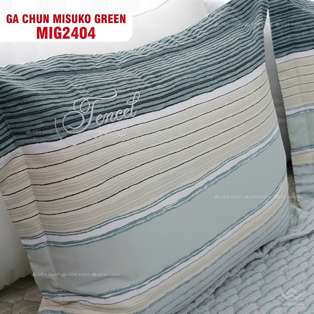 Bộ chăn ga gối Nhật Bản Misuko Green MIG2404