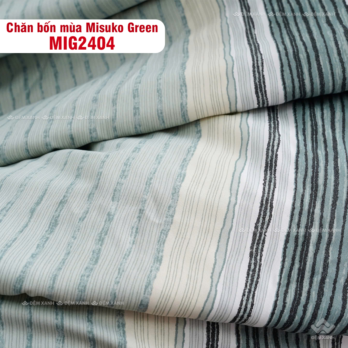 Bộ chăn ga gối Nhật Bản Misuko Green MIG2404