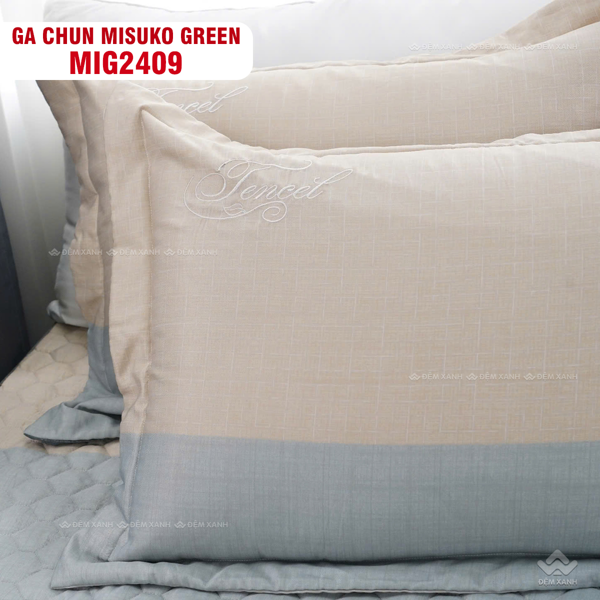 Bộ chăn ga gối Nhật Bản Misuko Green MIG2409