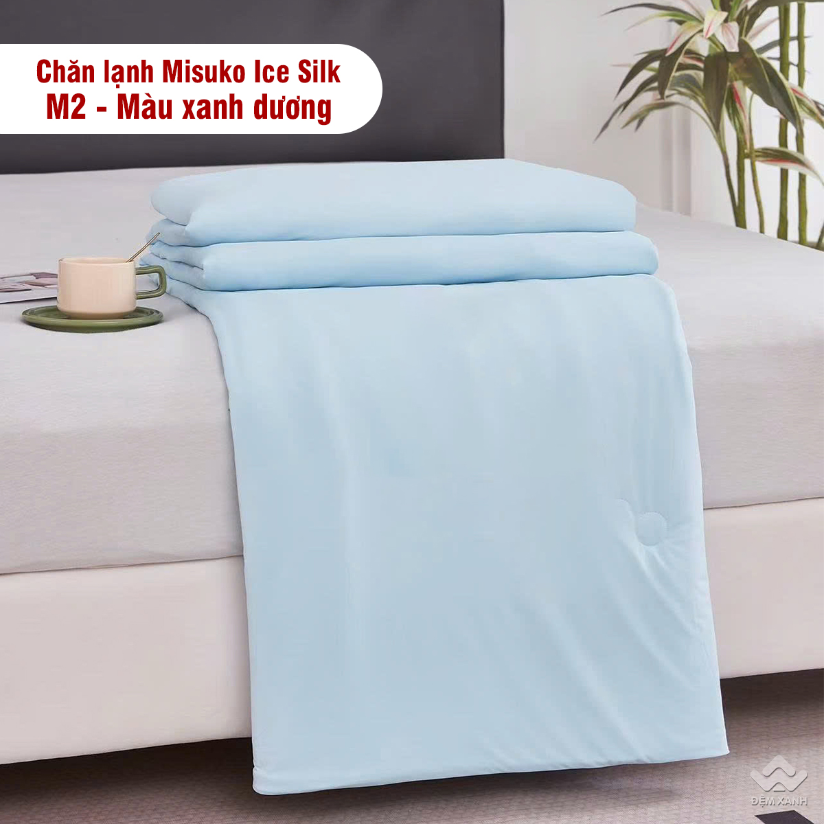 Chăn lạnh Misuko Ice Silk M2 màu xanh dương