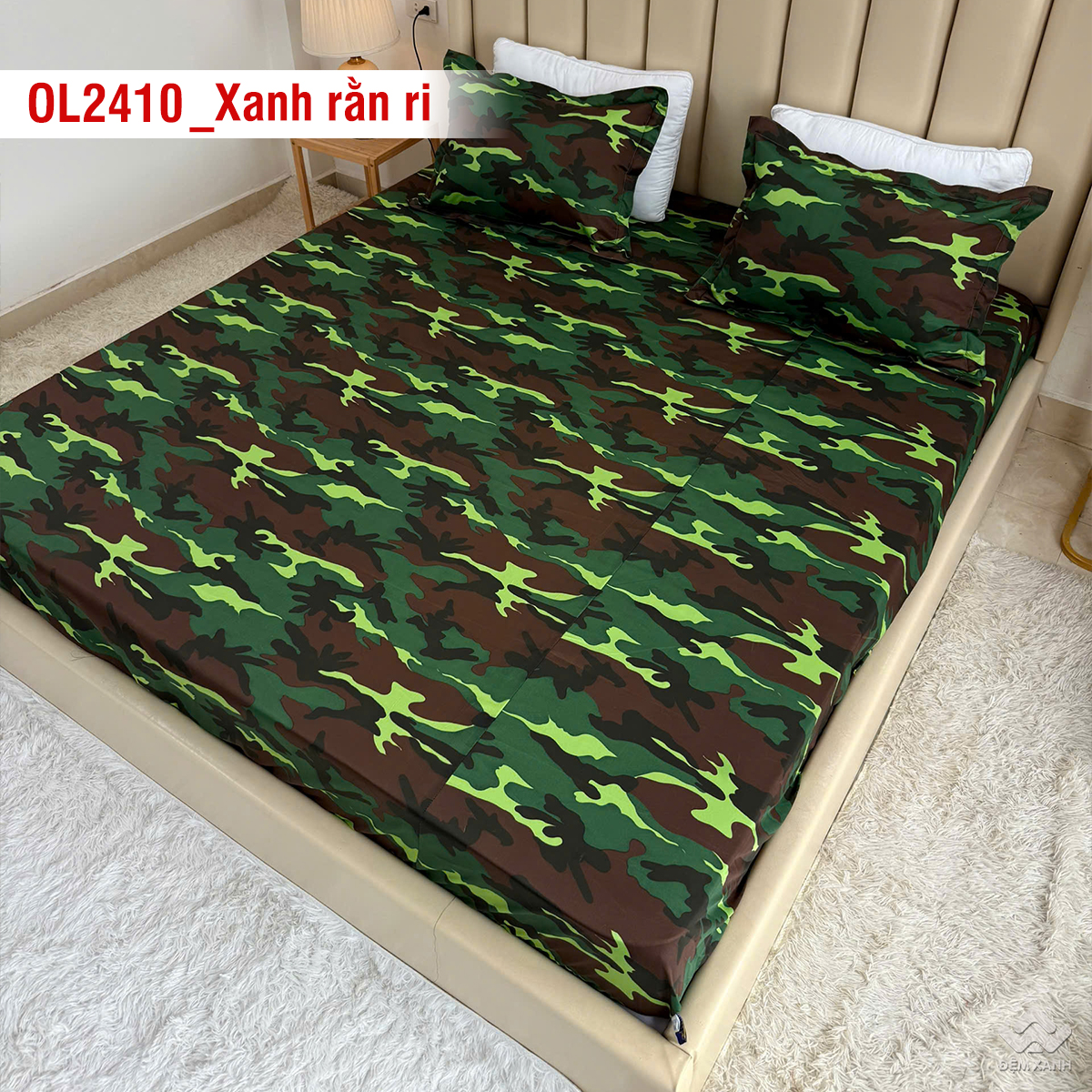 Ga gối chun Olympia Lucas OL2410 xanh rằn ri